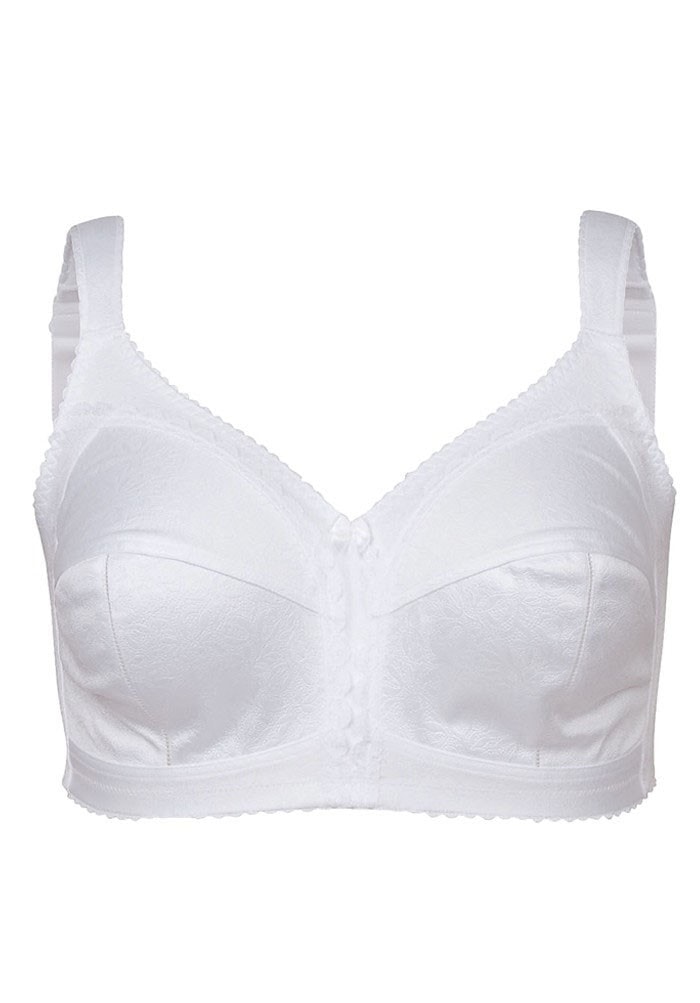 Soft Cup Wide Strap Bra White Plus Size Bras