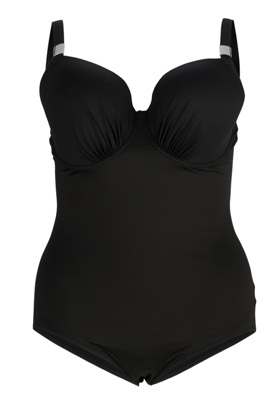 Underwire Bra Swimsuit Black DD to E - Plus Size Bras